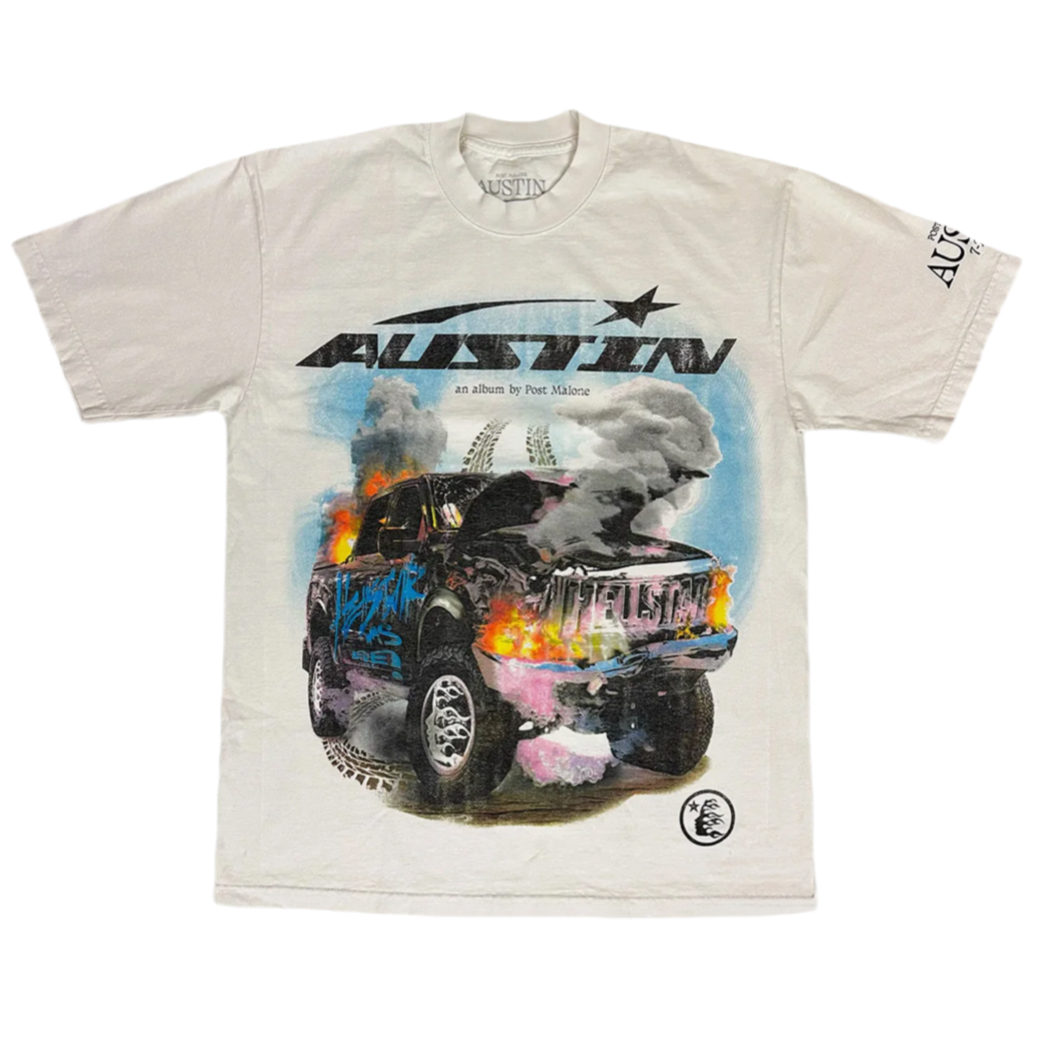 HELLSTAR STUDIOS POST MALONE AUSTIN ALBUM TEE
CREAM