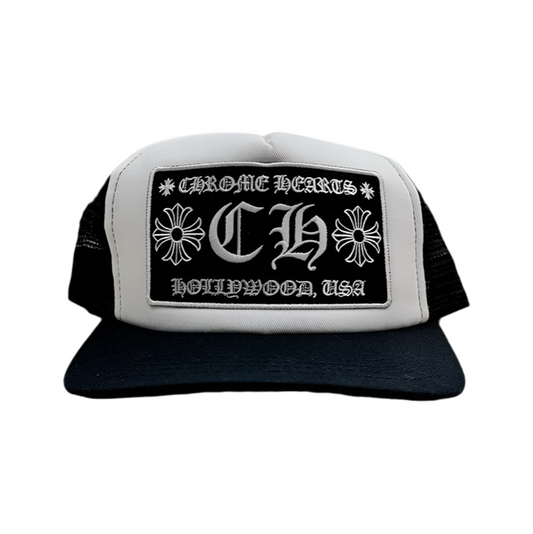 CHROME HEARTS HOLLYWOOD TRUCKER "BLACK/WHITE"