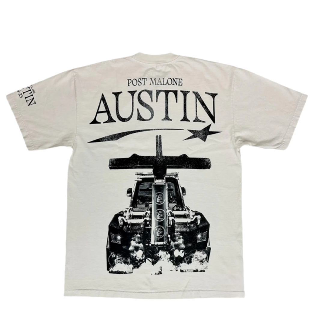 HELLSTAR STUDIOS POST MALONE AUSTIN ALBUM TEE
CREAM