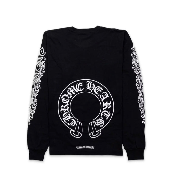 CHROME HEARTS HORSESHOE LOGO L/S TEE "BLACK"