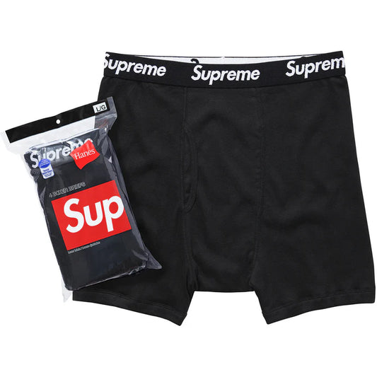 SUPREME HANES BOXER/BRIEFS (4 PACK) BLACK