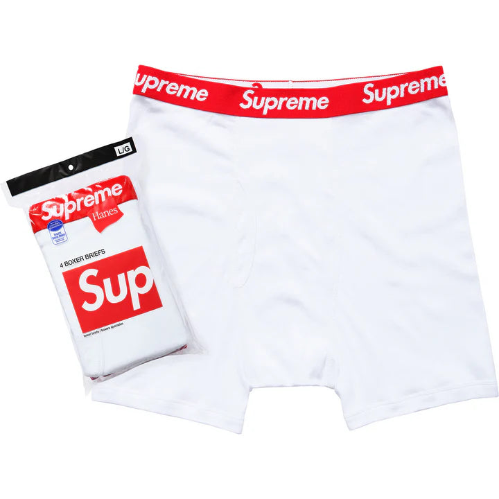 SUPREME HANES BOXERS/BRIEFS (4 PACK) WHITE