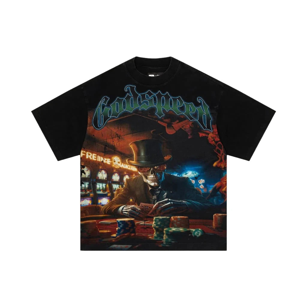 GODSPEED LIFE'S A GAMBLE T-SHIRT (BLACK WASH)