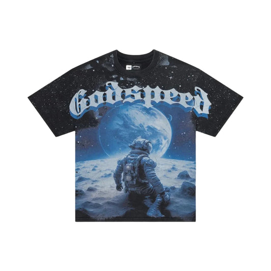 GODSPEED NO LOOKING BACK  T-SHIRT (BLACK/TRUE BLUE)